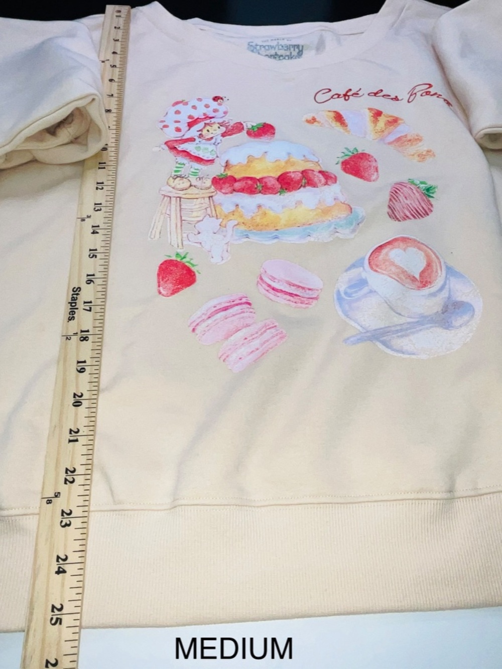 Strawberry Shortcake Pull-Over V Loose Boxy Sweatshirt. NWOT. Women’s - Picture 9 of 9